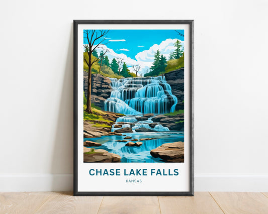 Chase Lake Falls Travel Poster