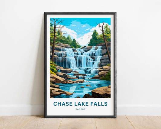 Chase Lake Falls Travel Poster
