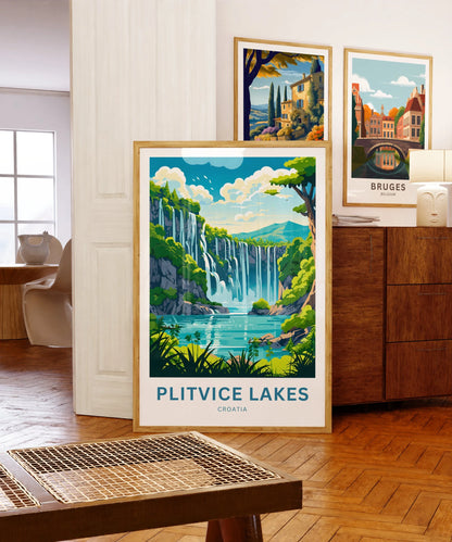 Plitvice Lake Travel Poster