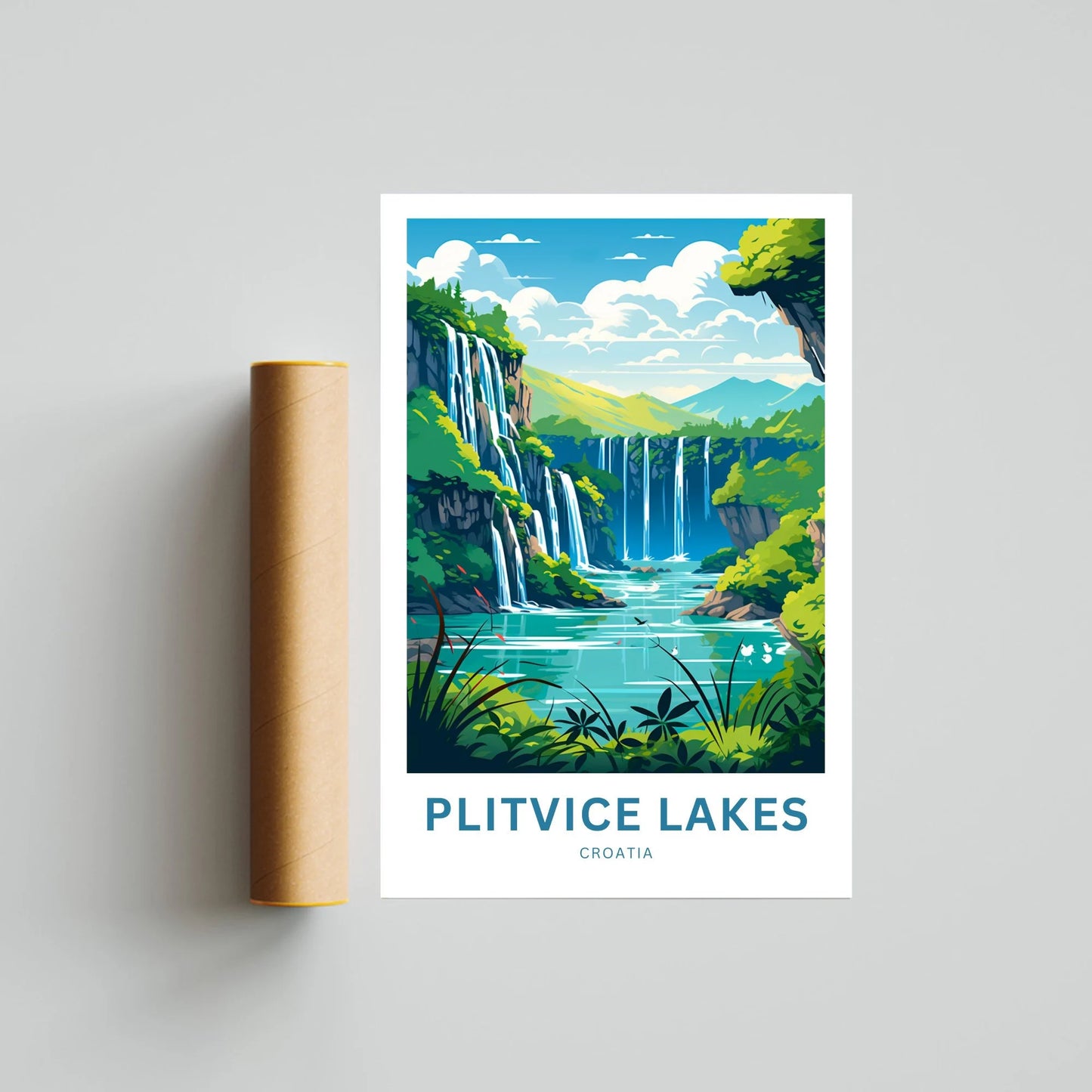 Plitvice Lake Travel Poster