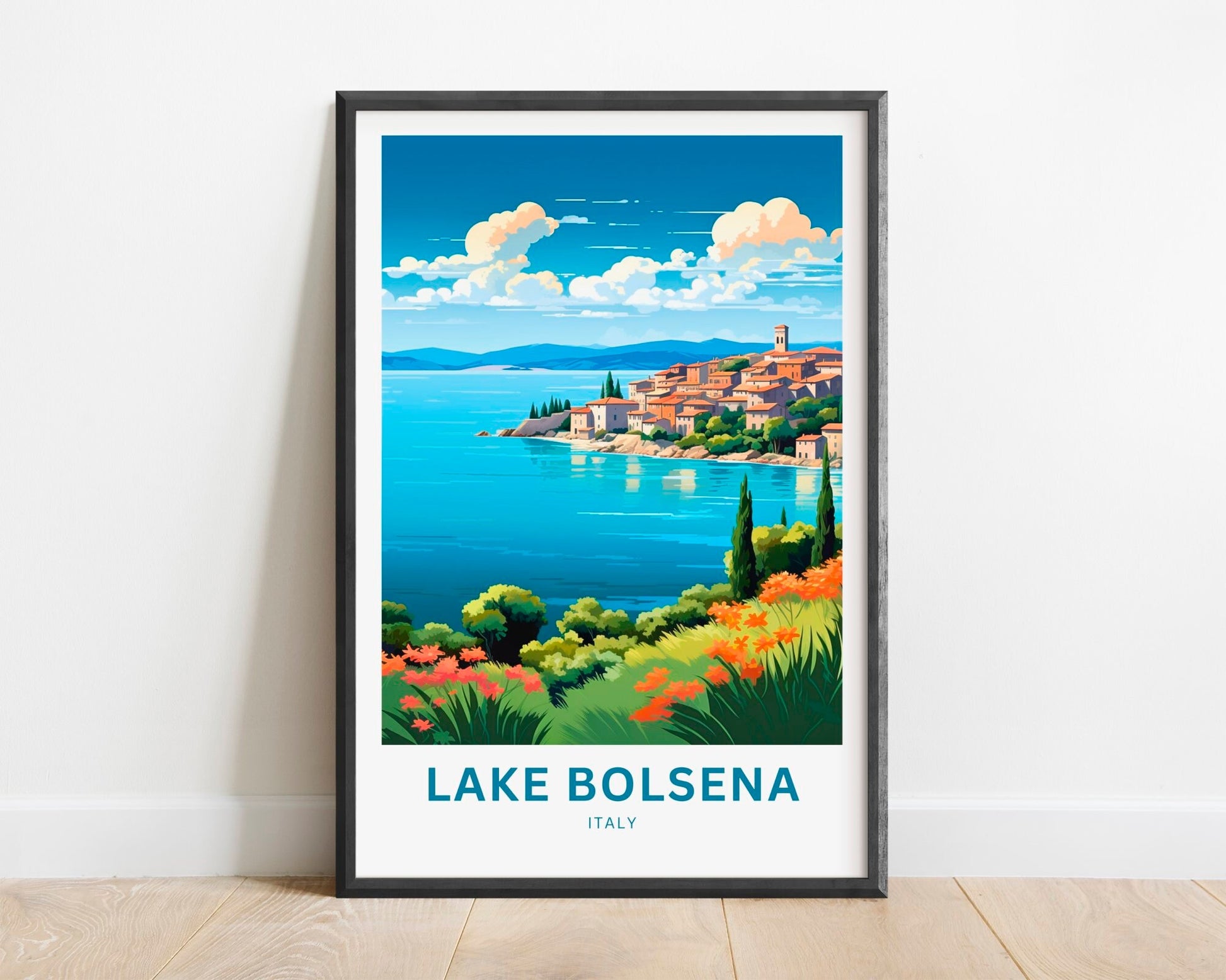 Lake Bolsena Travel Print - Lake Bolsena poster, Italy Wall Art, Framed present, Gift Italy Present - TravelTreasureCo