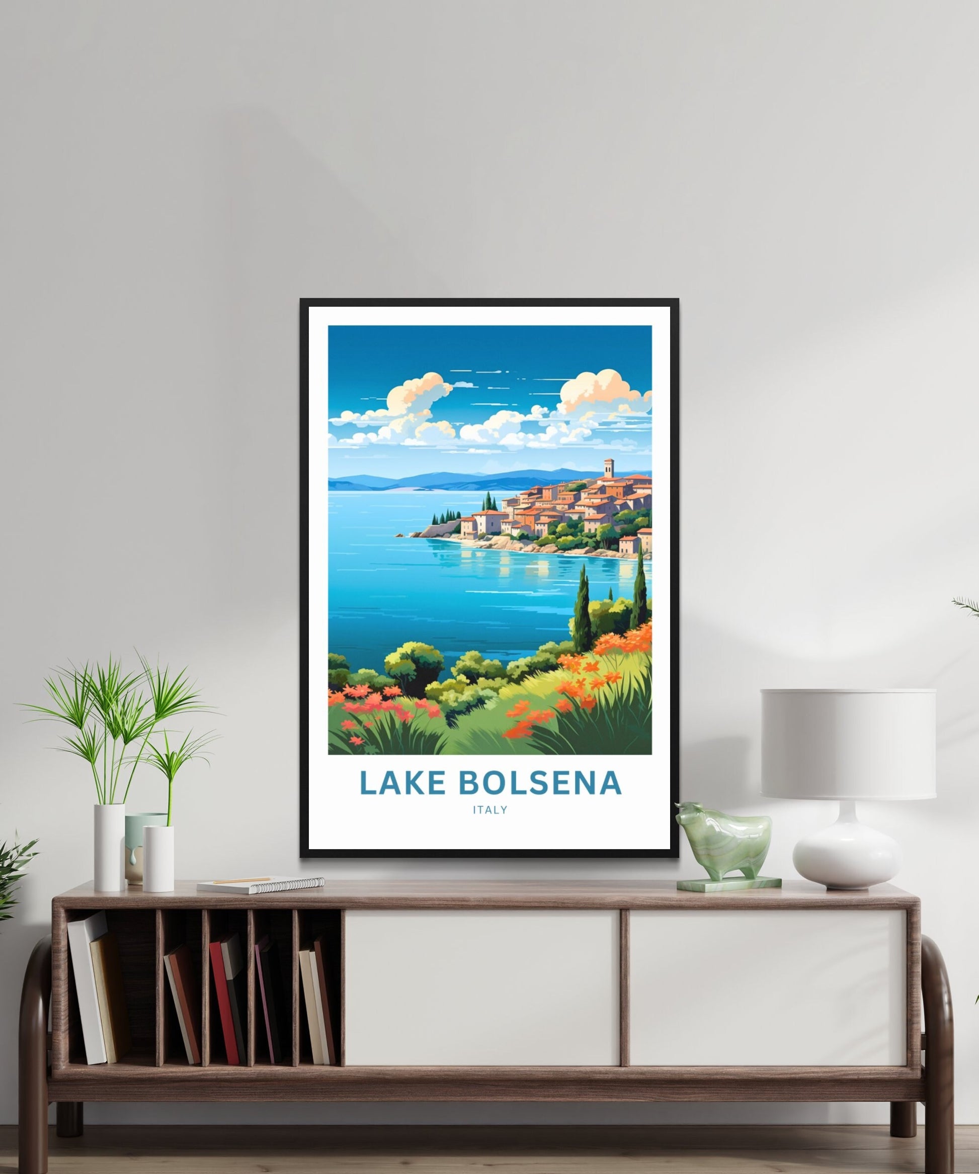 Lake Bolsena Travel Print - Lake Bolsena poster, Italy Wall Art, Framed present, Gift Italy Present - TravelTreasureCo