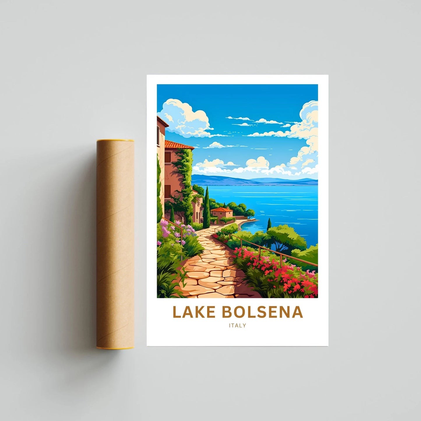 Lake Bolsena Travel Poster