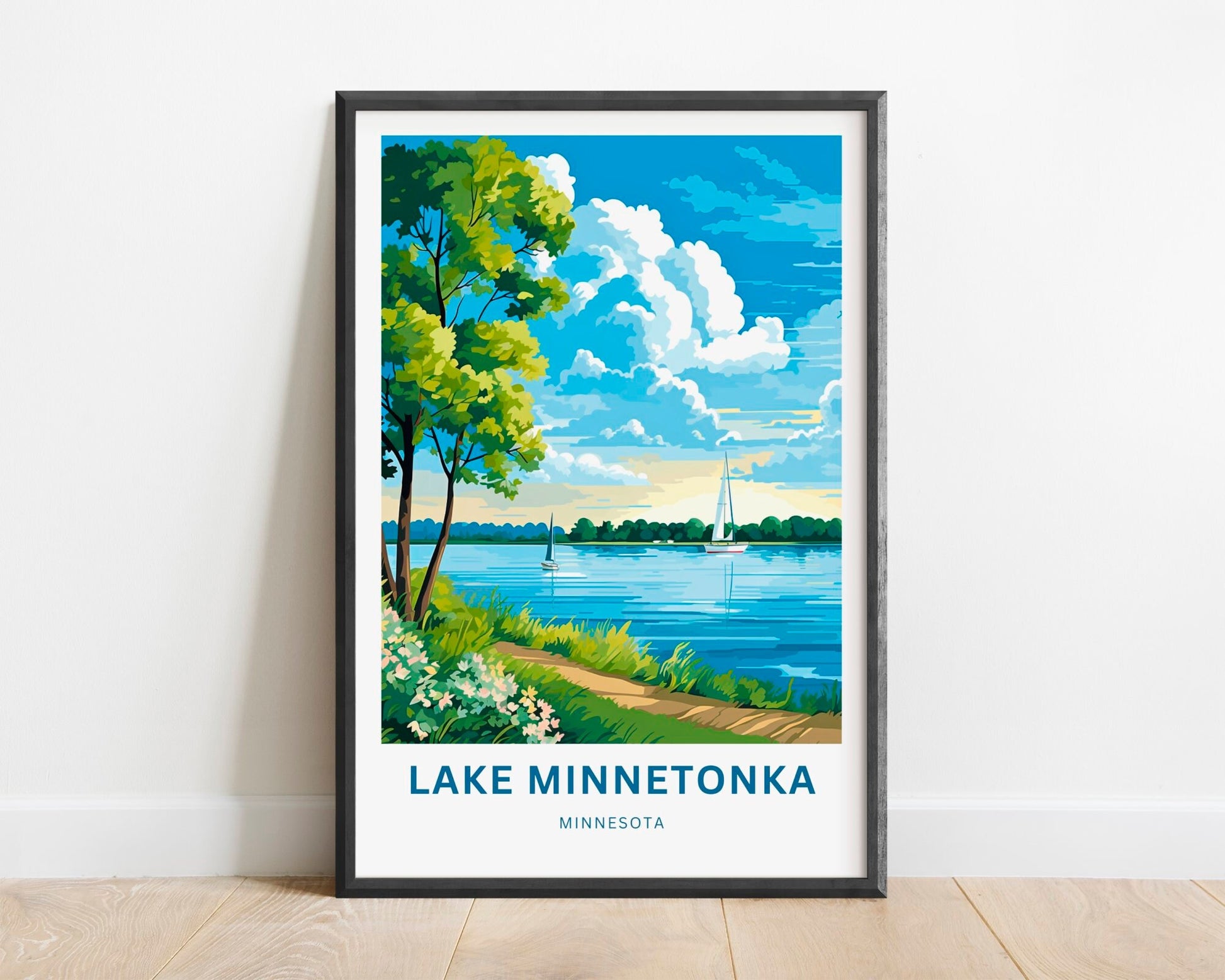 Lake Minnetonka Travel Print - Lake Minnetonka poster, Minnesota Wall Art, Framed present, Gift Minnesota Present - TravelTreasureCo