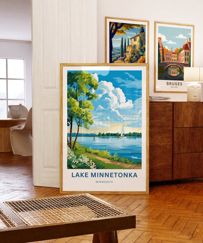 Lake Minnetonka Travel Print - Lake Minnetonka poster, Minnesota Wall Art, Framed present, Gift Minnesota Present - TravelTreasureCo