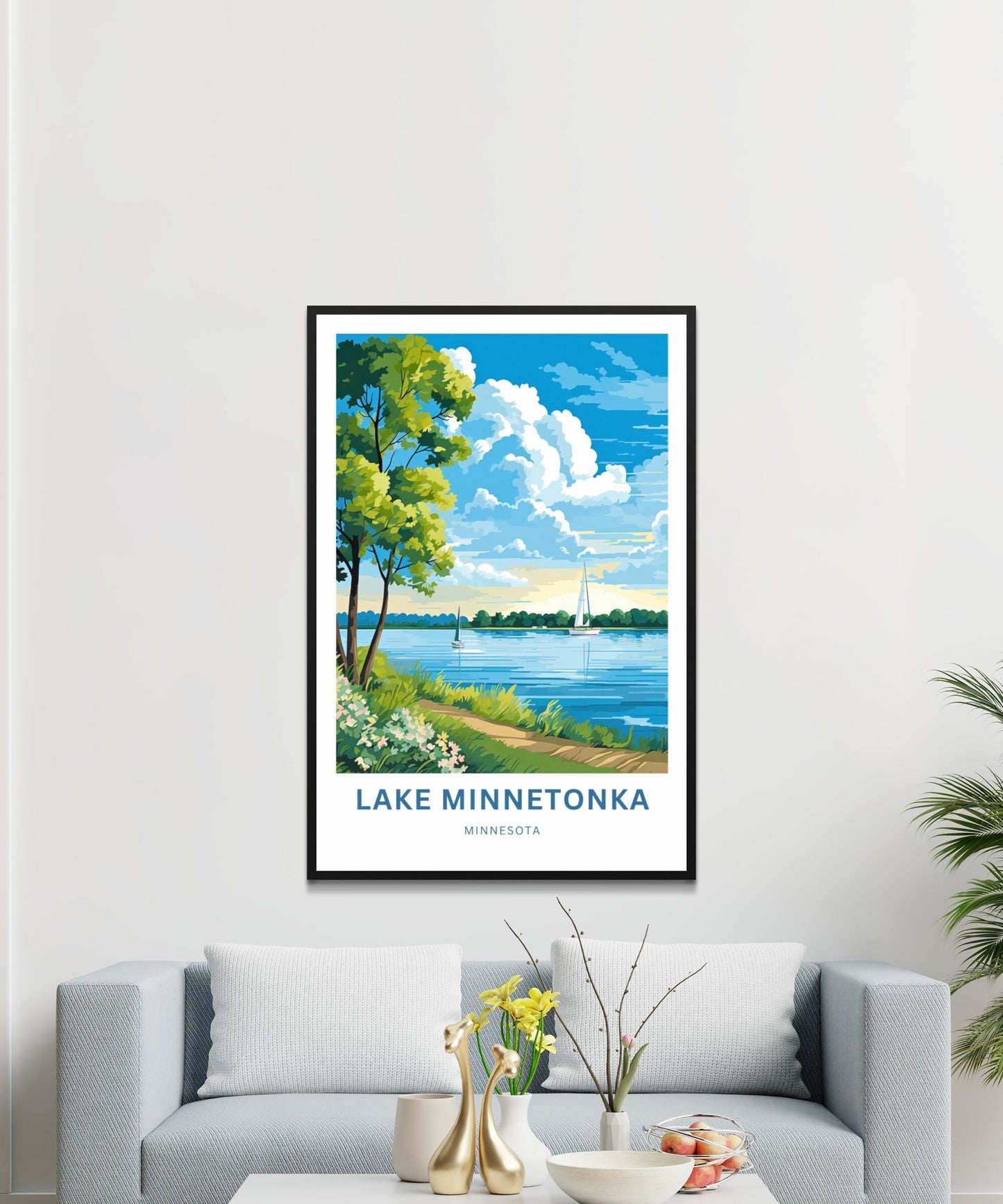 Lake Minnetonka Travel Print - Lake Minnetonka poster, Minnesota Wall Art, Framed present, Gift Minnesota Present - TravelTreasureCo