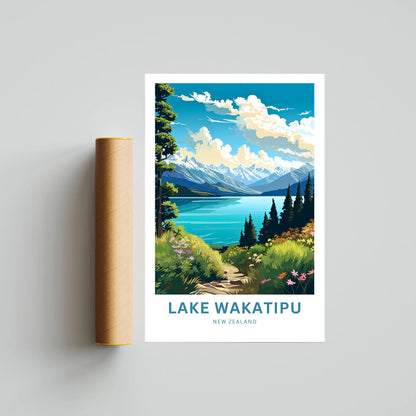 Lake Wakatipu Travel Poster