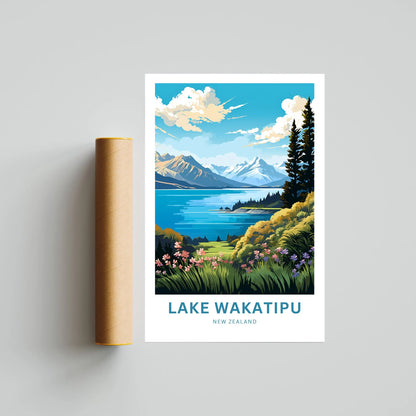 Lake Wakatipu Travel Poster