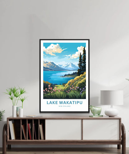 Lake Wakatipu Travel Poster