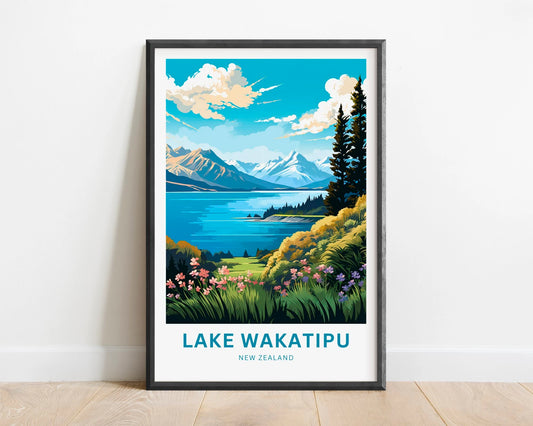 Lake Wakatipu Travel Poster