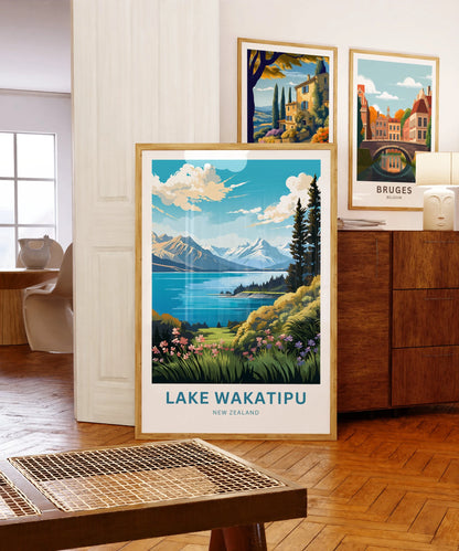 Lake Wakatipu Travel Poster