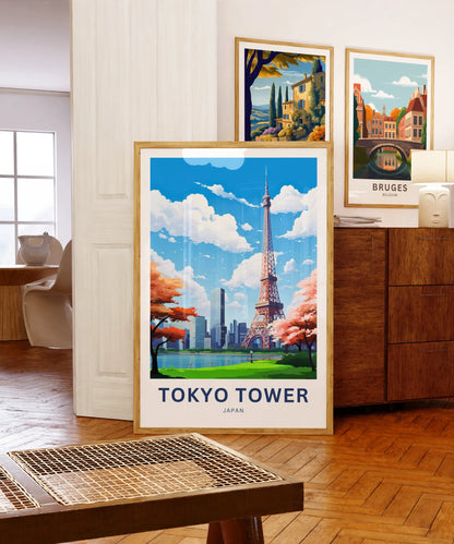 Tokyo Tower Travel Poster