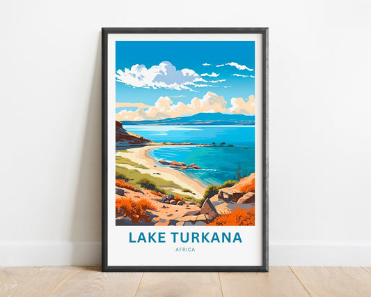Lake Turkana Travel Print - Lake Turkana poster, Africa Wall Art, Framed present, Gift Africa Present - TravelTreasureCo