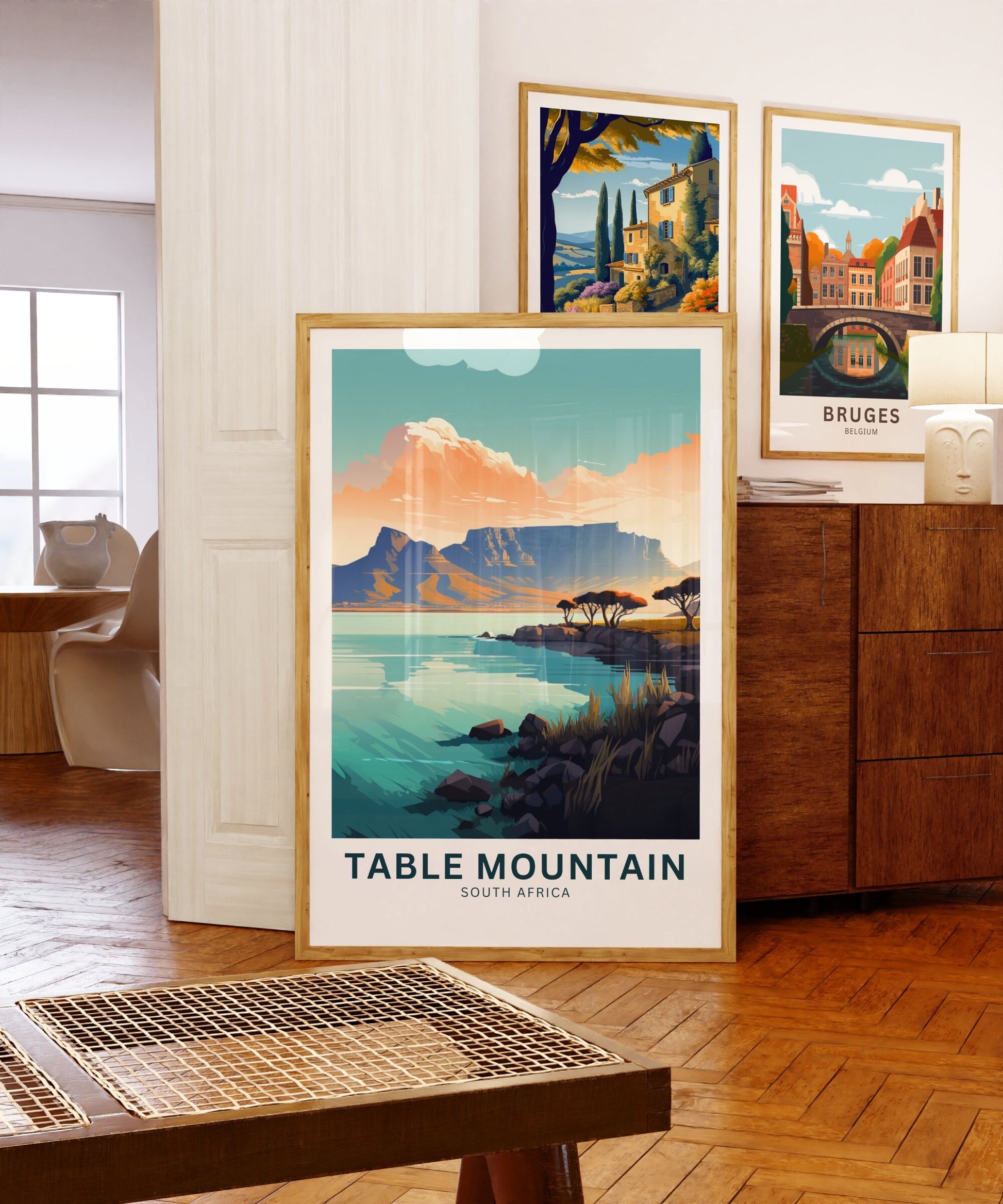 Table Mountain Print - Table Mountain poster, South Africa Wall Art, Framed present, Gift South Africa Present - TravelTreasureCo