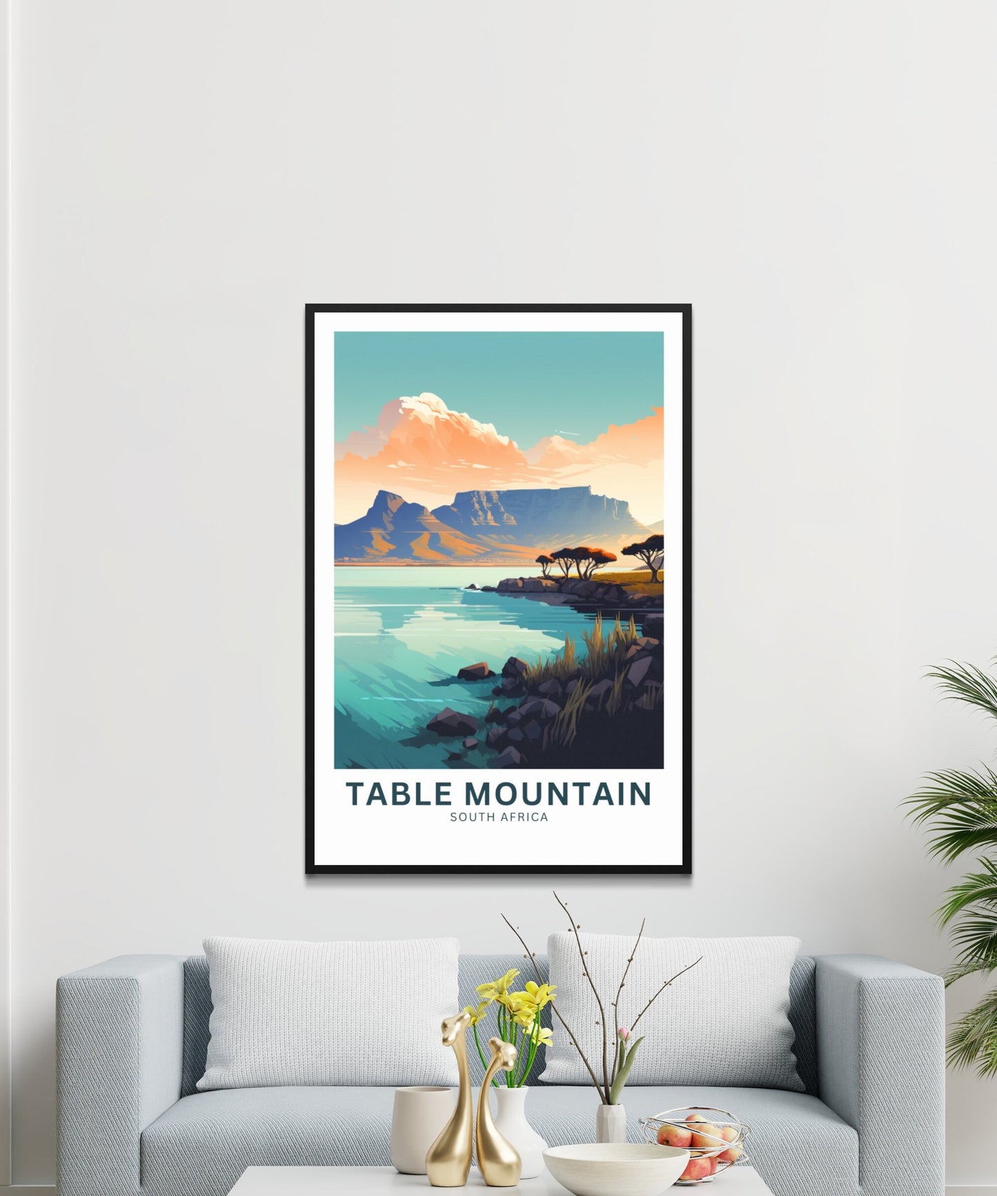 Table Mountain Print - Table Mountain poster, South Africa Wall Art, Framed present, Gift South Africa Present - TravelTreasureCo