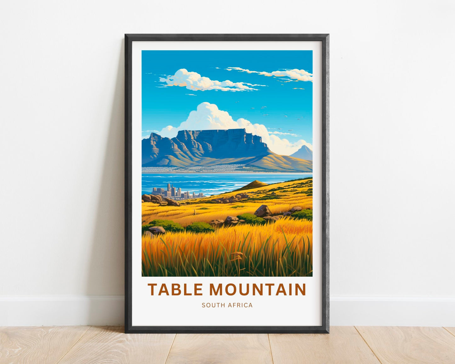 Table Mountain Print - Table Mountain poster, South Africa Wall Art, Framed present, Gift South Africa Present - TravelTreasureCo