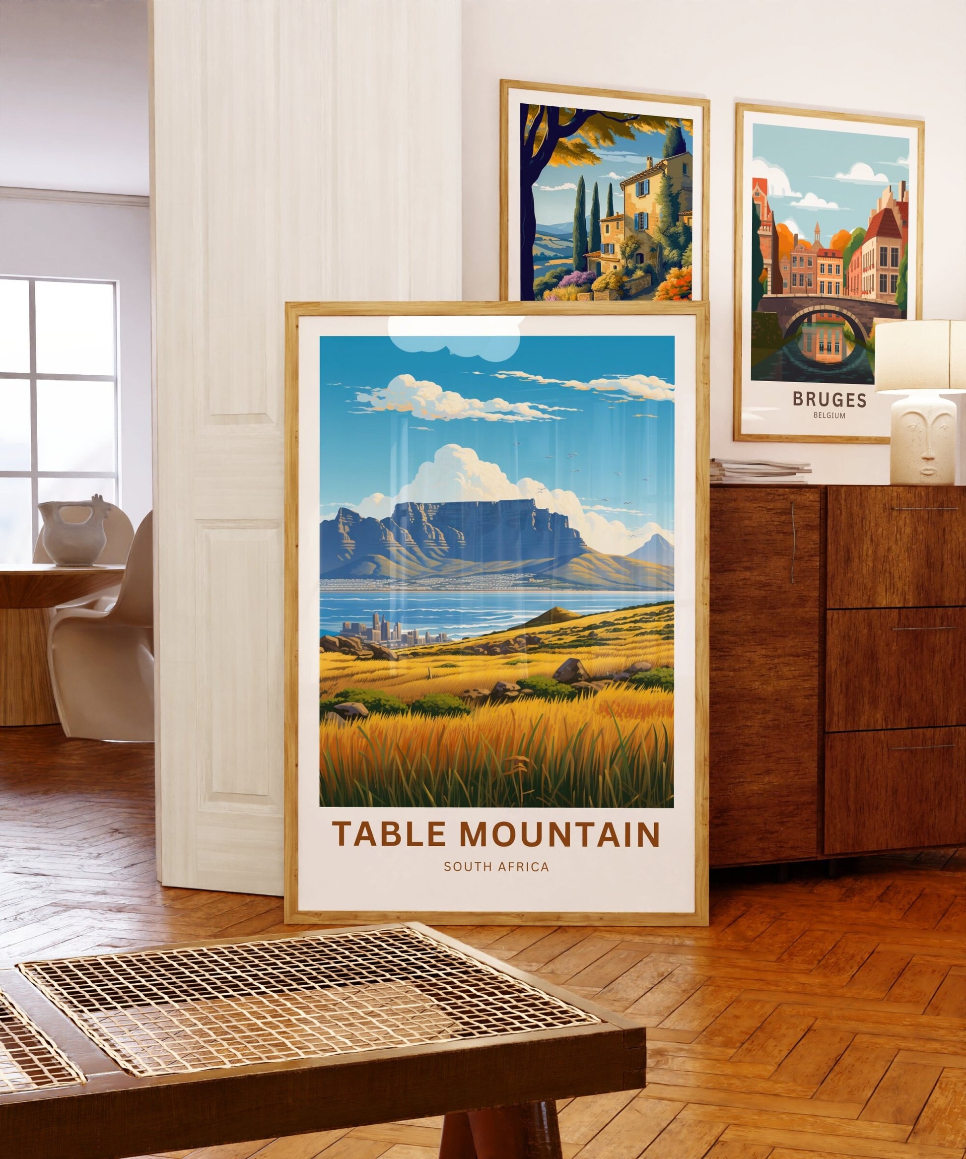 Table Mountain Print - Table Mountain poster, South Africa Wall Art, Framed present, Gift South Africa Present - TravelTreasureCo