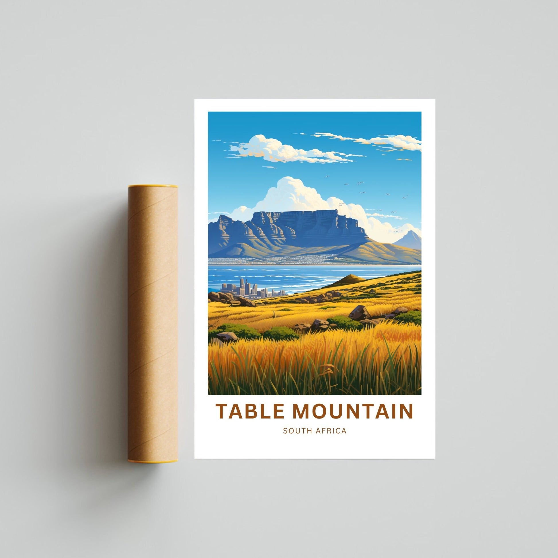 Table Mountain Print - Table Mountain poster, South Africa Wall Art, Framed present, Gift South Africa Present - TravelTreasureCo