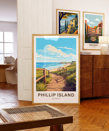 Phillip Island Travel Poster