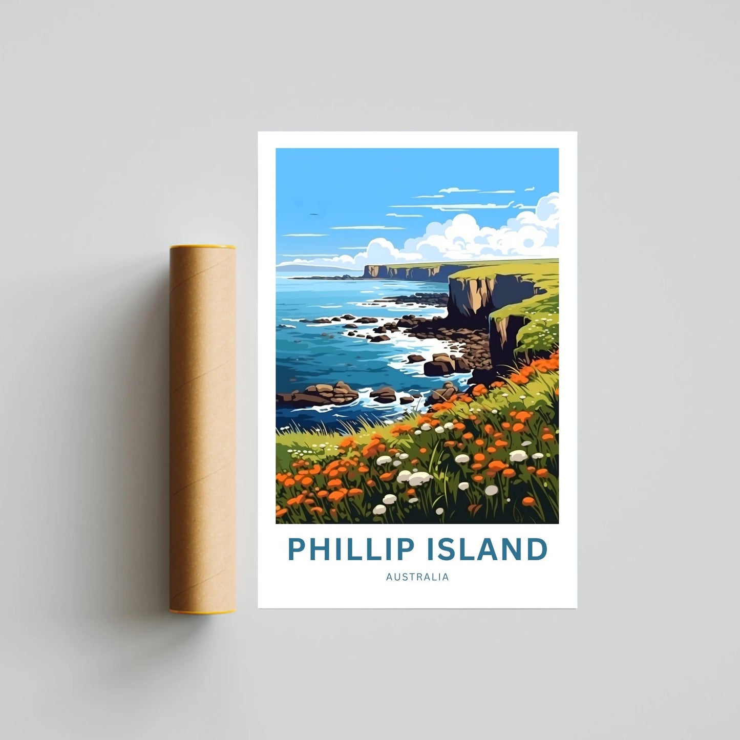 Phillip Island Travel Poster