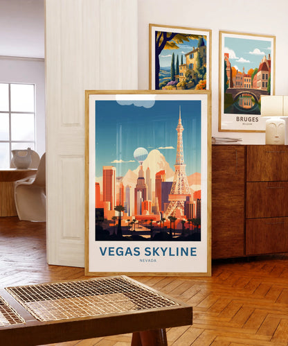 Vegas Skyline Travel Poster