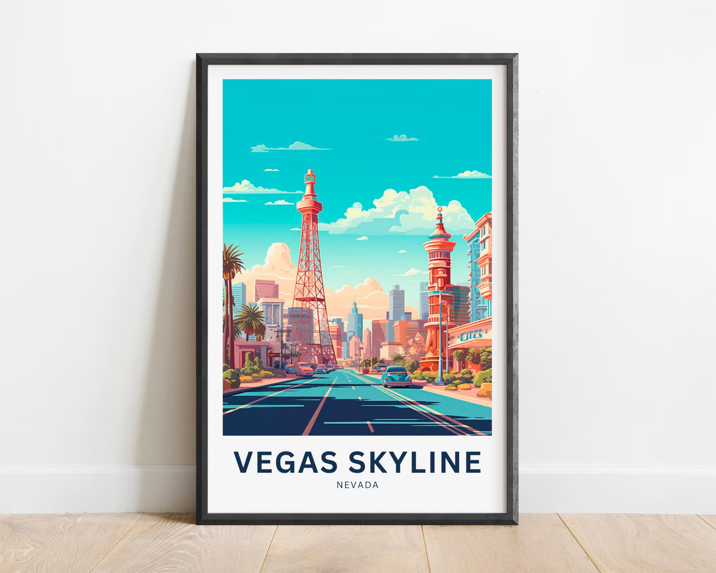 Vegas Skyline Travel Poster