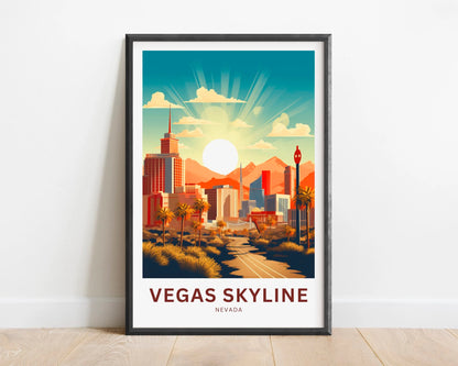 Vegas Skyline Travel Poster