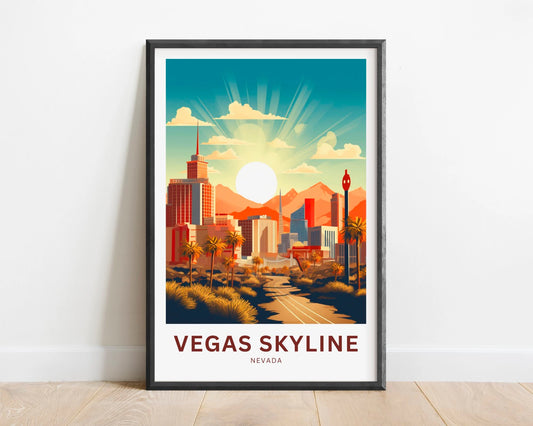 Vegas Skyline Travel Poster