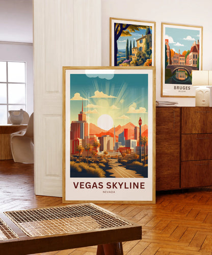 Vegas Skyline Travel Poster