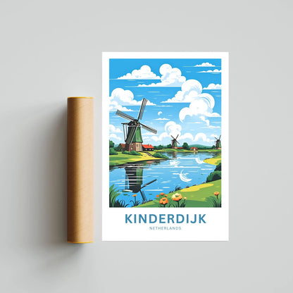 Kinderdijk Travel Poster