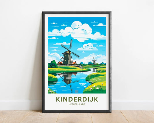 Kinderdijk Travel Poster