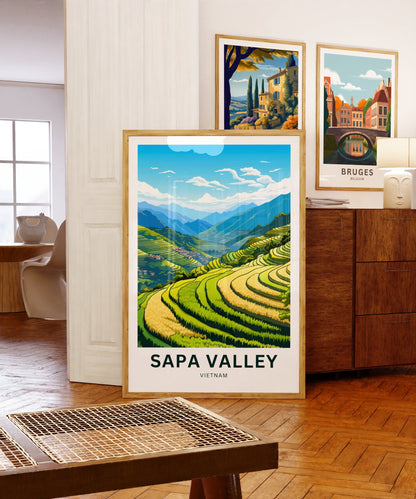 Sapa Valley Travel Print - Sapa Valley poster, Vietnam Wall Art, Framed present, Gift Vietnam Present - TravelTreasureCo