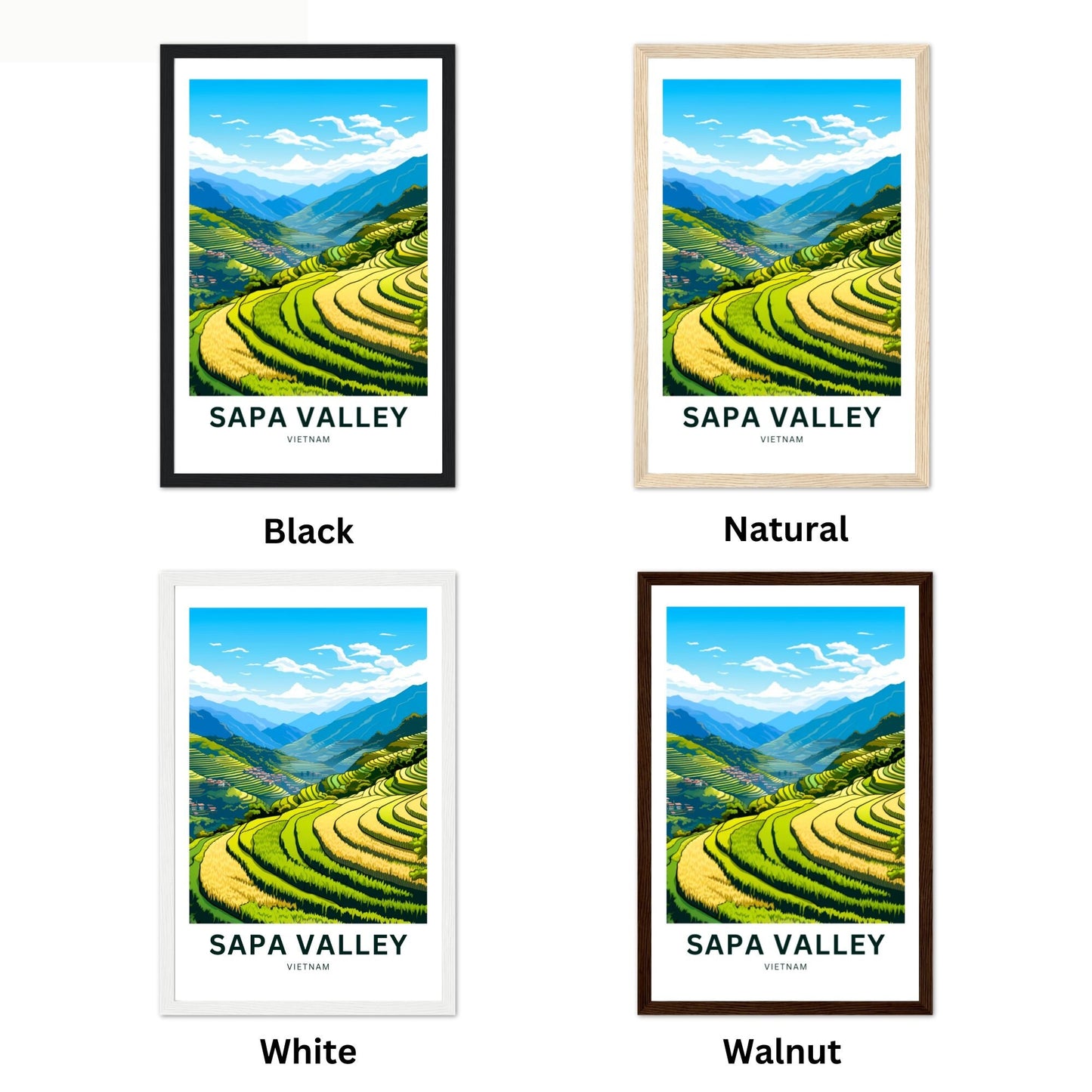 Sapa Valley Travel Print - Sapa Valley poster, Vietnam Wall Art, Framed present, Gift Vietnam Present - TravelTreasureCo