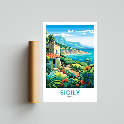 Sicily Travel Poster