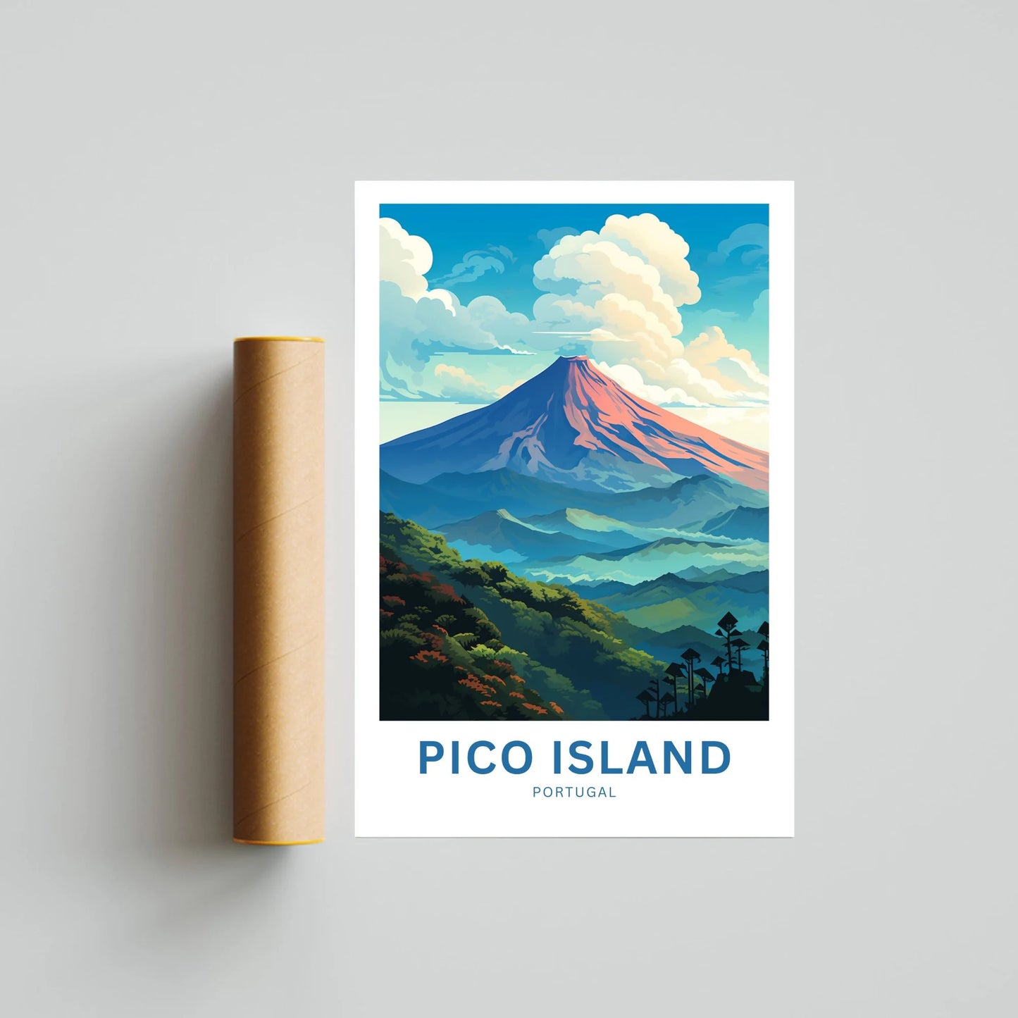 Pico Island Travel Poster