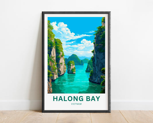 Halong Bay Travel Print - Halong Bay poster, Vietnam Wall Art, Framed present, Gift Vietnam Present - TravelTreasureCo