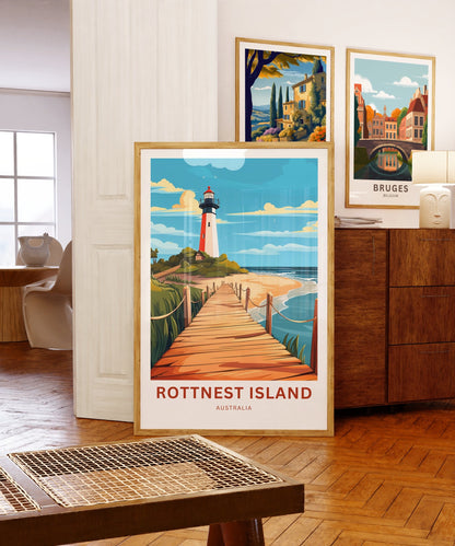 Rottnest Island Travel Print - Rottnest Island poster, Australia Wall Art, Framed present, Gift Australia Present - TravelTreasureCo