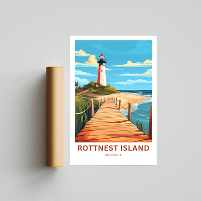 Rottnest Island Travel Print - Rottnest Island poster, Australia Wall Art, Framed present, Gift Australia Present - TravelTreasureCo