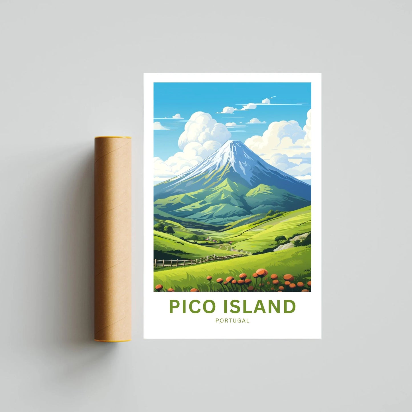 Pico Island Travel Poster