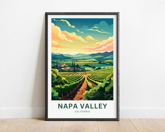 Napa Valley Travel Print - Napa Valley poster, California Wall Art, Framed present, Gift California Present - TravelTreasureCo