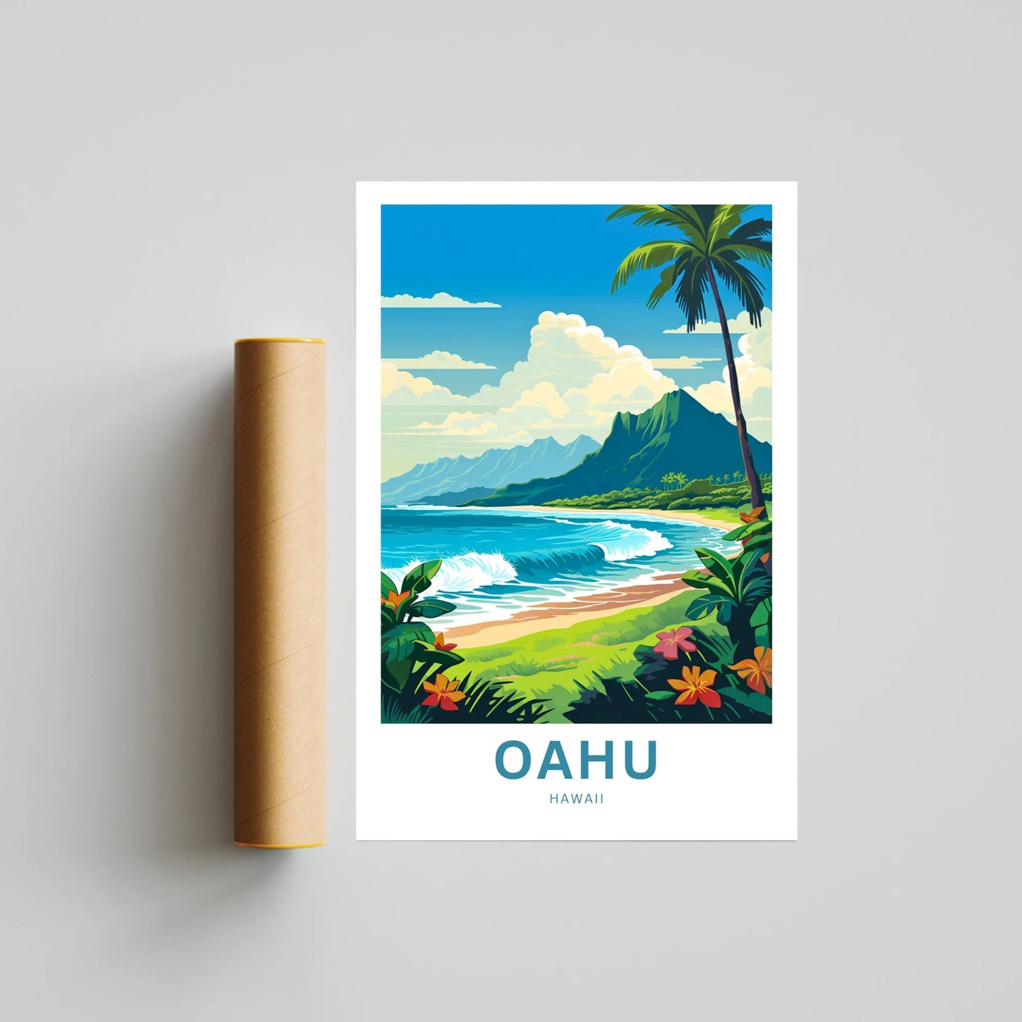 Oahu Travel Poster