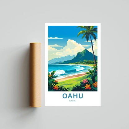 Oahu Travel Poster