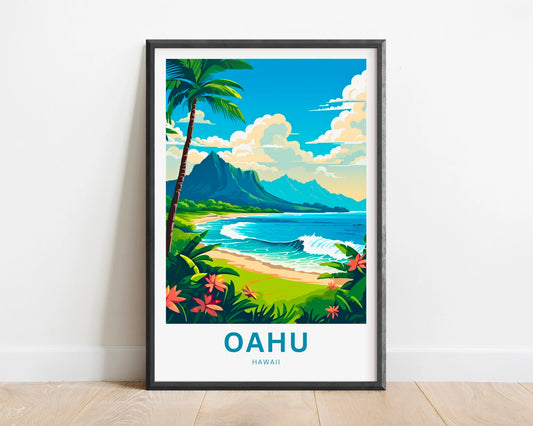 Oahu Travel Poster