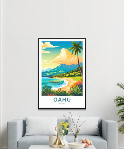 Oahu Travel Poster