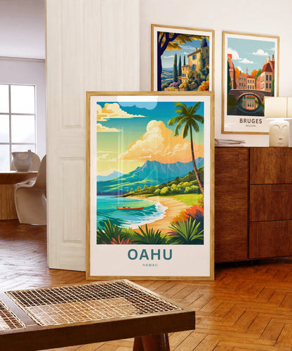 Oahu Travel Poster