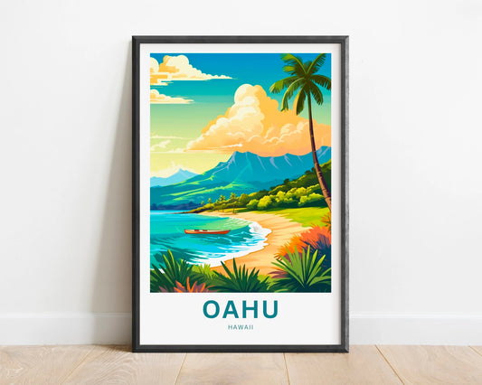 Oahu Travel Poster