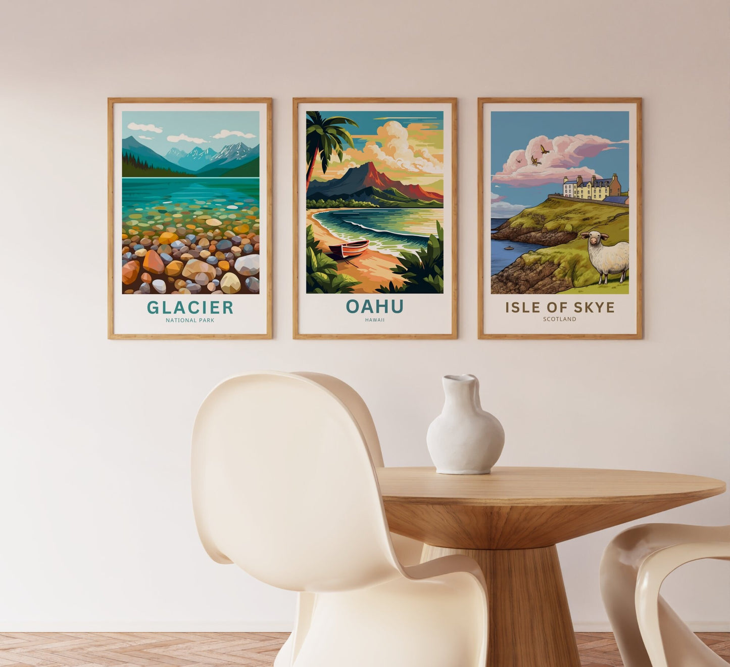 Oahu Travel Print - Oahu poster, Hawaii Wall Art, Framed present, Gift Hawaii Present - TravelTreasureCo