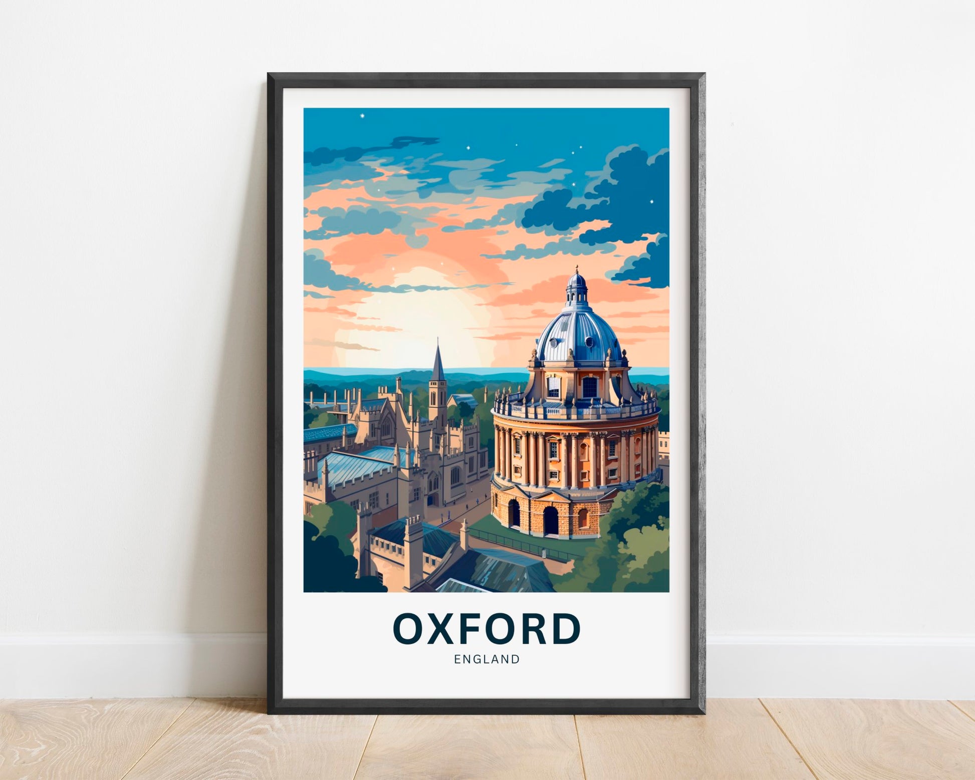 Oxford Travel Print - Oxford poster, England Wall Art, Framed present, Gift England Present - TravelTreasureCo