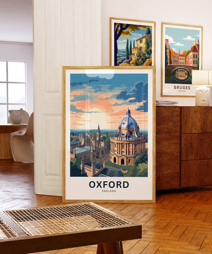 Oxford Travel Print - Oxford poster, England Wall Art, Framed present, Gift England Present - TravelTreasureCo