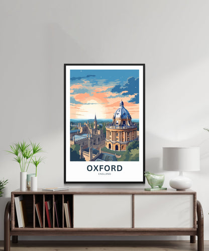 Oxford Travel Print - Oxford poster, England Wall Art, Framed present, Gift England Present - TravelTreasureCo